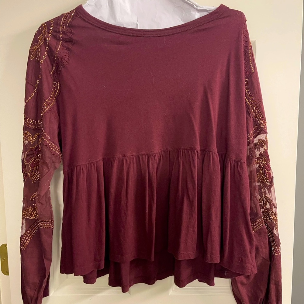 FP size M, peplum top maroon